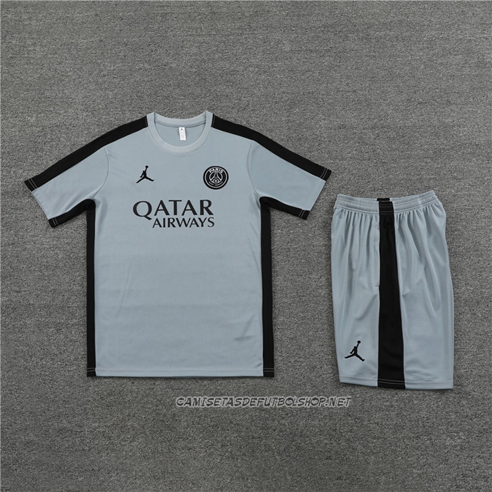 Chandal del Paris Saint-Germain Jordan 23-24 Manga Corta Gris - Pantalon Corto